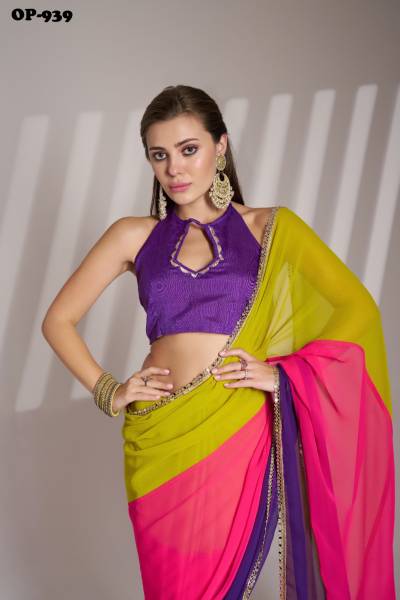 LAXMINAM OP-939 DESIGNER CHIFFON SAREE WHOLESALER IN INDIA